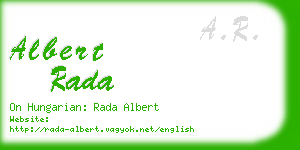 albert rada business card